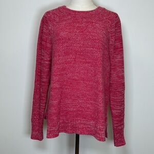 GAP 100% Cotton Misty Rose Marled Sweater Split Hem Women’s Size Medium